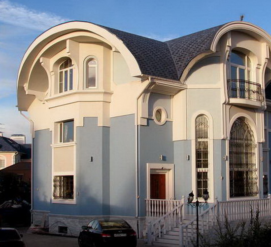 Фасад дома в стиле модерн